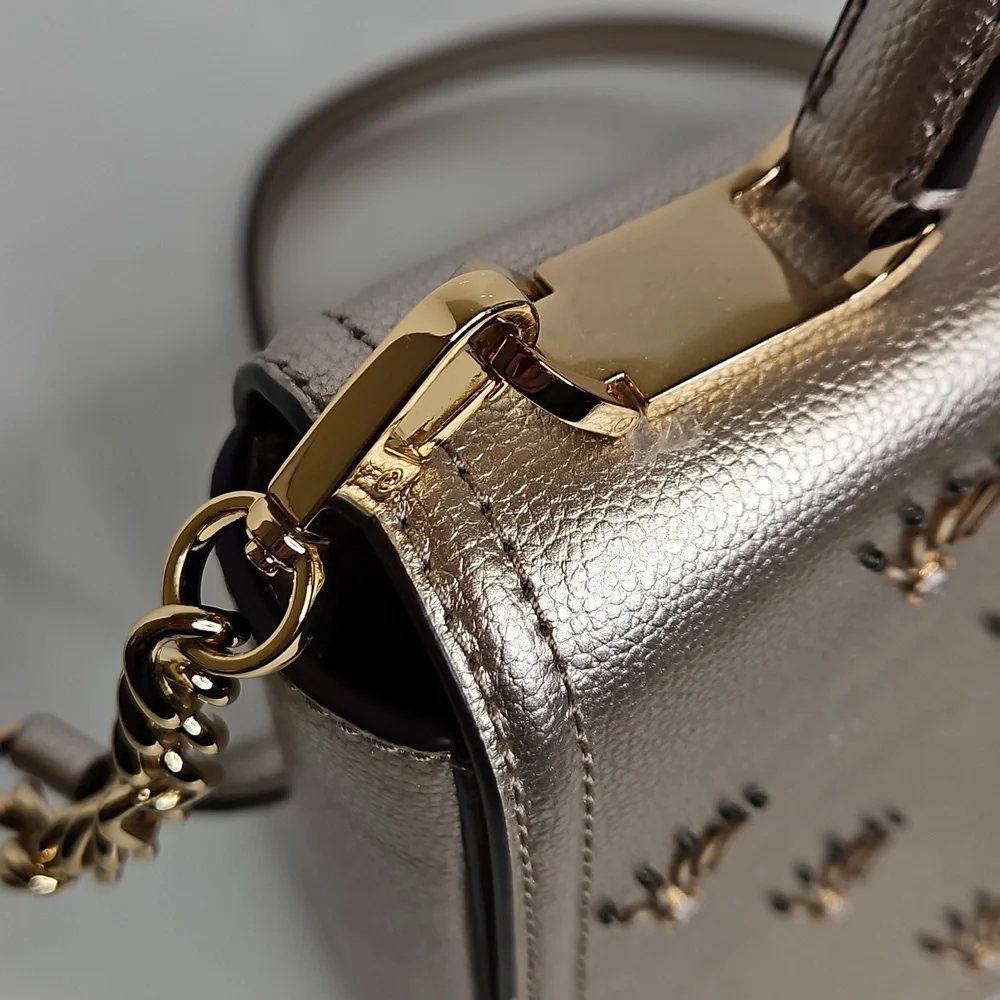Kate Spade Patterson Drive Embellished Maisie Metallic Blush Crossbody Bag - Picture 6 of 11
